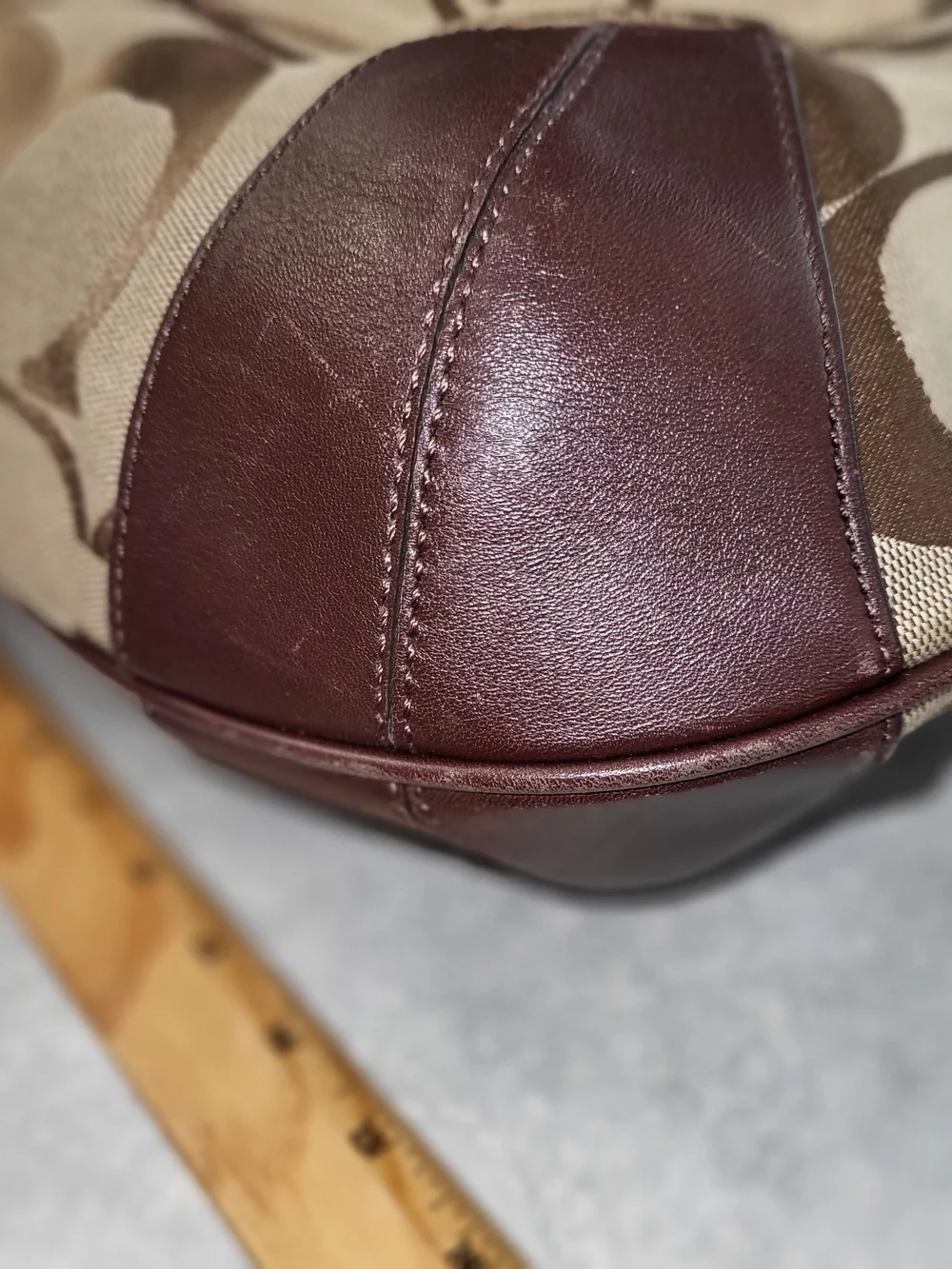 COACH Vintage Ergo Khaki Canvas Leather Pleated Hobo Bag 11601
